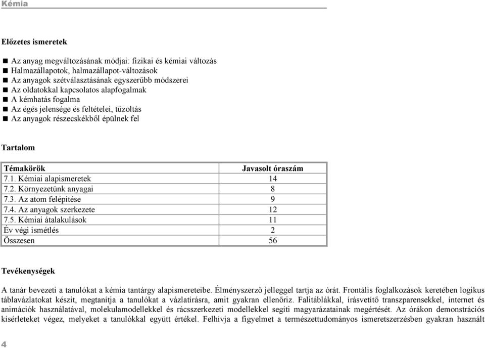 Környezetünk anyagai 8 7.3. Az atom felépítése 9 7.4. Az anyagok szerkezete 12 7.5.