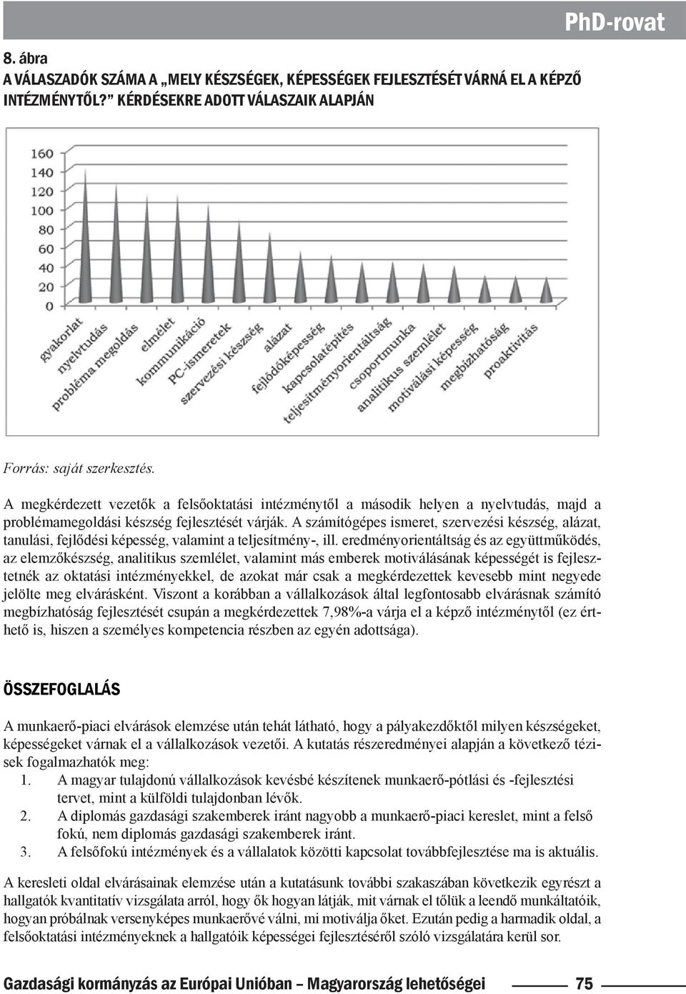 A számítógépes ismeret, szervezési készség, alázat, tanulási, fejlődési képesség, valamint a teljesítmény-, ill.
