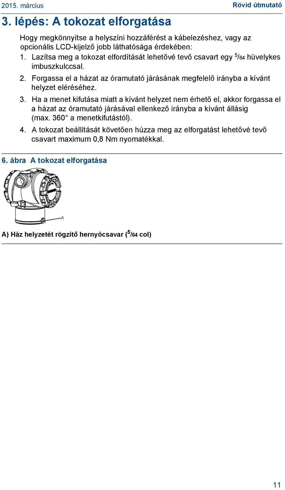 Forgassa el a házat az óramutató járásának megfelelő irányba a kívánt helyzet eléréséhez. 3.