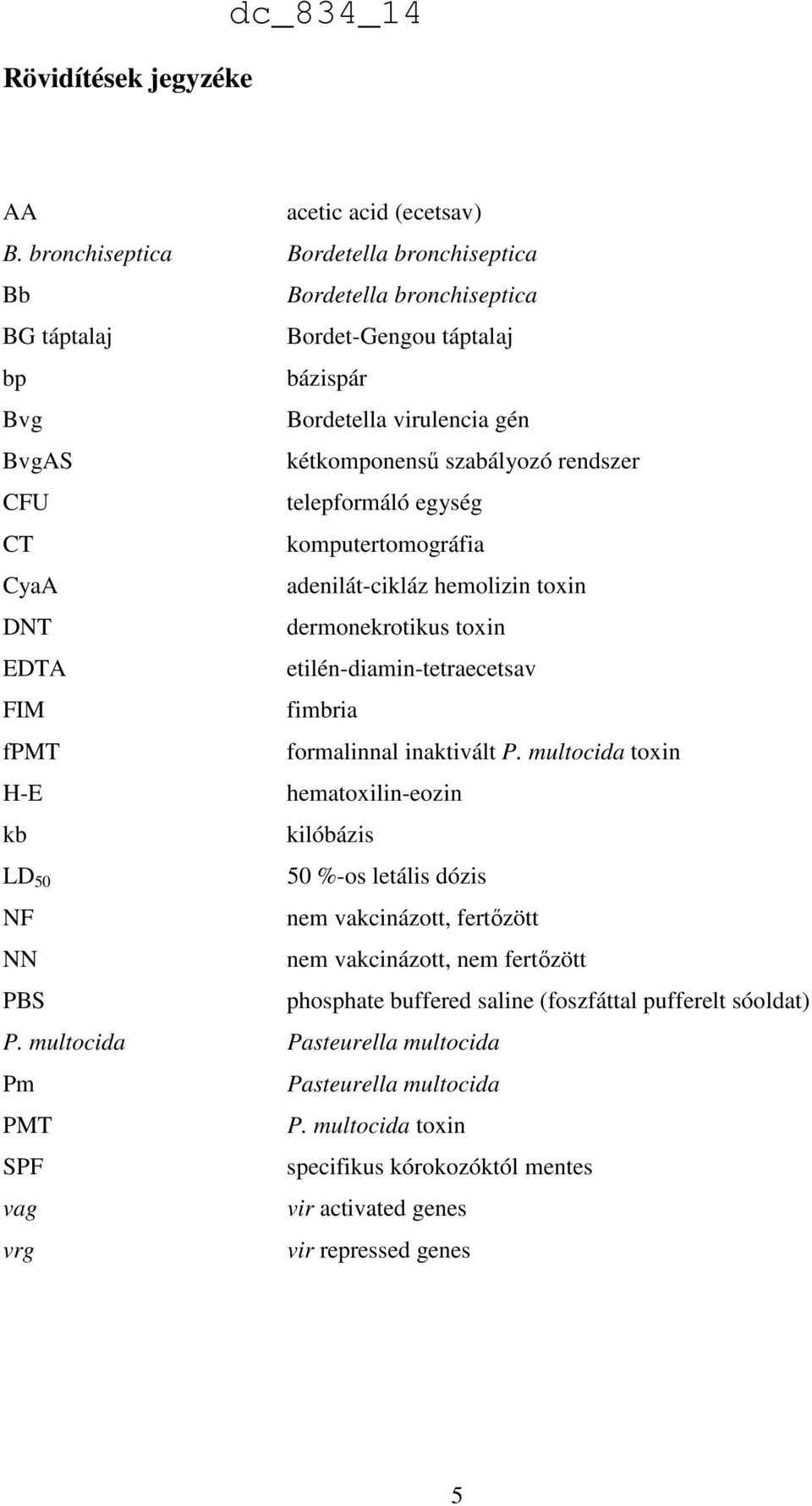 telepformáló egység CT komputertomográfia CyaA adenilát-cikláz hemolizin toxin DNT dermonekrotikus toxin EDTA etilén-diamin-tetraecetsav FIM fimbria fpmt formalinnal inaktivált P.