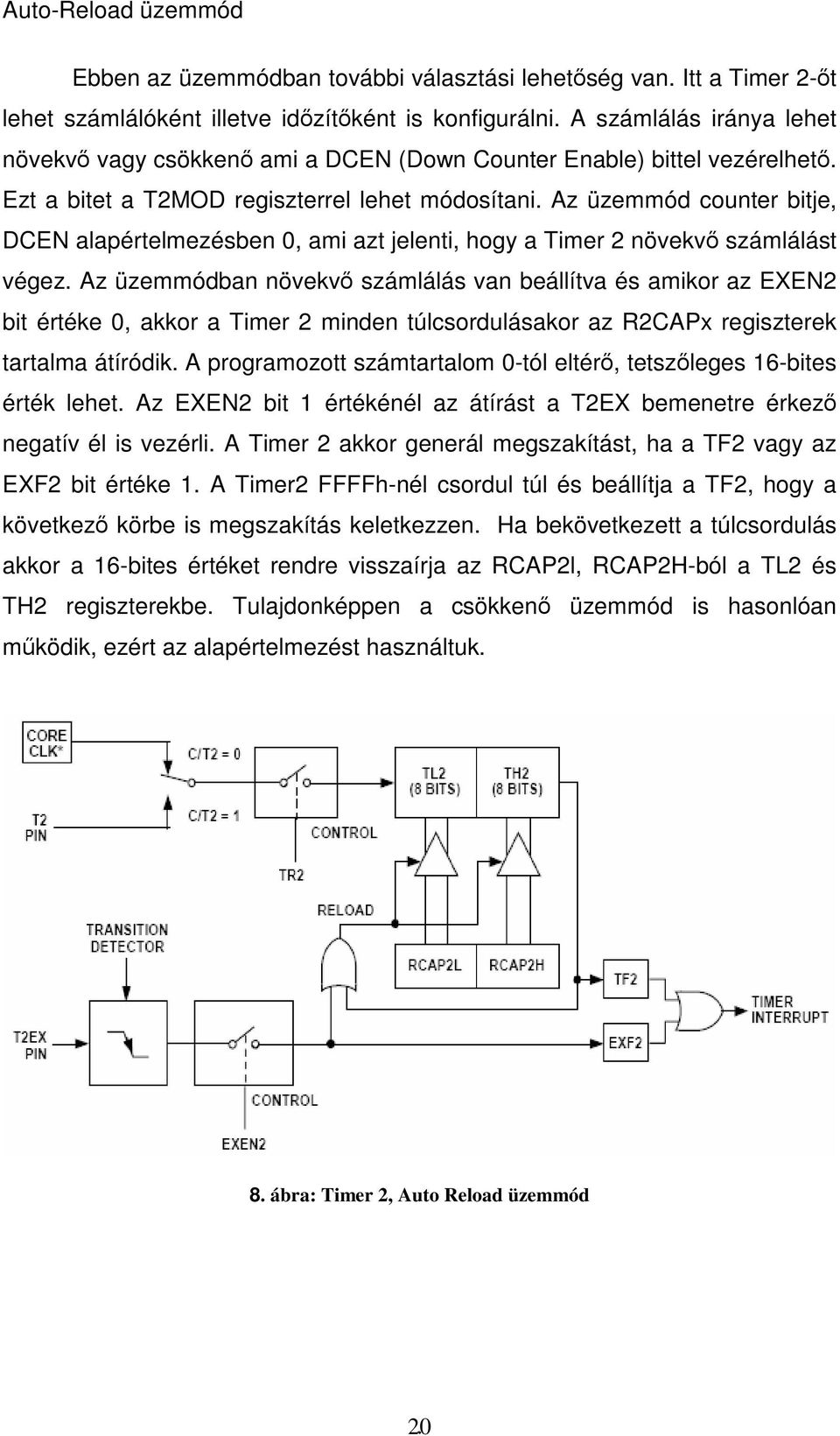 Az üzemmód counter bitje, DCEN alapértelmezésben 0, ami azt jelenti, hogy a Timer 2 növekvı számlálást végez.