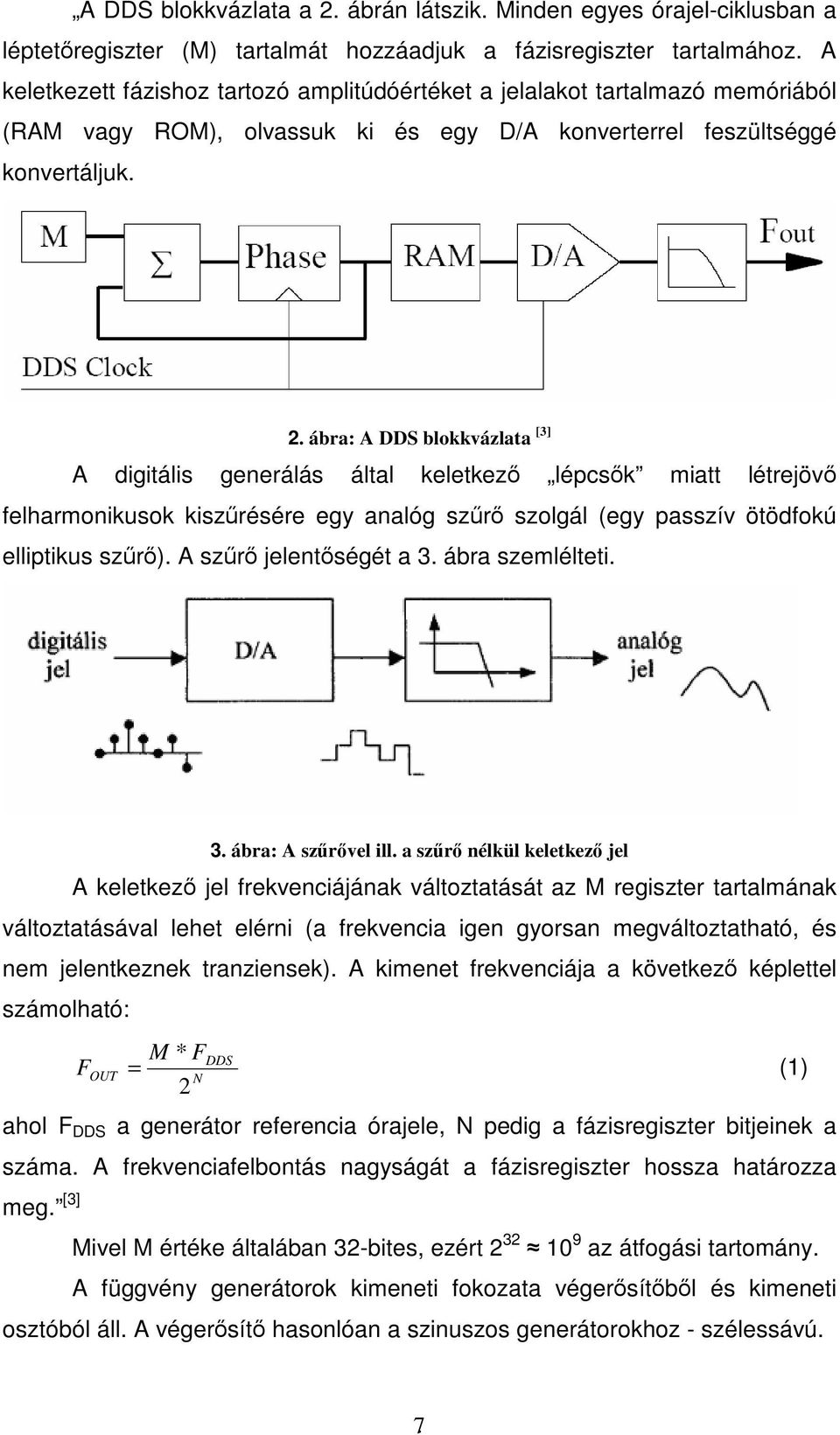 A keletkezett fázishoz tartozó amplitúdóértéket a jelalakot tartalmazó memóriából (RAM vagy ROM), olvassuk ki és egy D/A konverterrel feszültséggé konvertáljuk. 2.