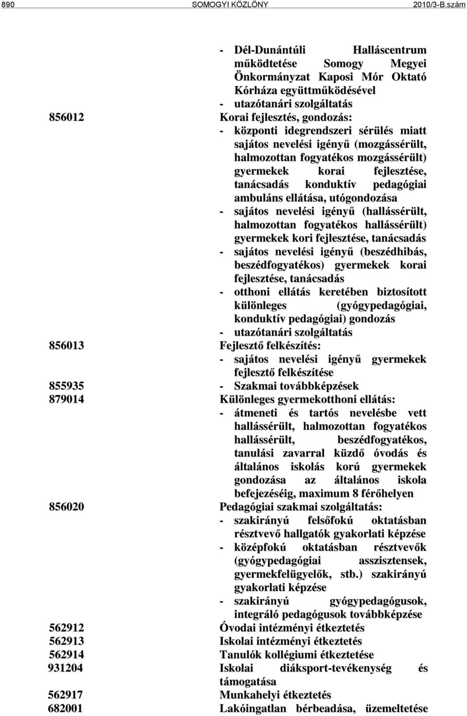 idegrendszeri sérülés miatt sajátos nevelési igényű (mozgássérült, halmozottan fogyatékos mozgássérült) gyermekek korai fejlesztése, tanácsadás konduktív pedagógiai ambuláns ellátása, utógondozása -