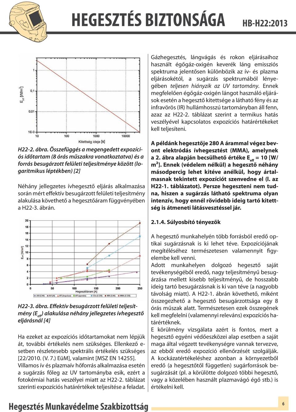 táblázat szerint a termikus hatás veszélyével kapcsolatos expozíciós határértékeket kell teljesíteni. H22-2. ábra.