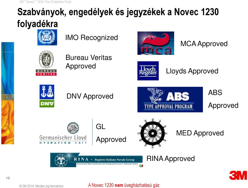 Veritas Approved Lloyds Approved DNV Approved