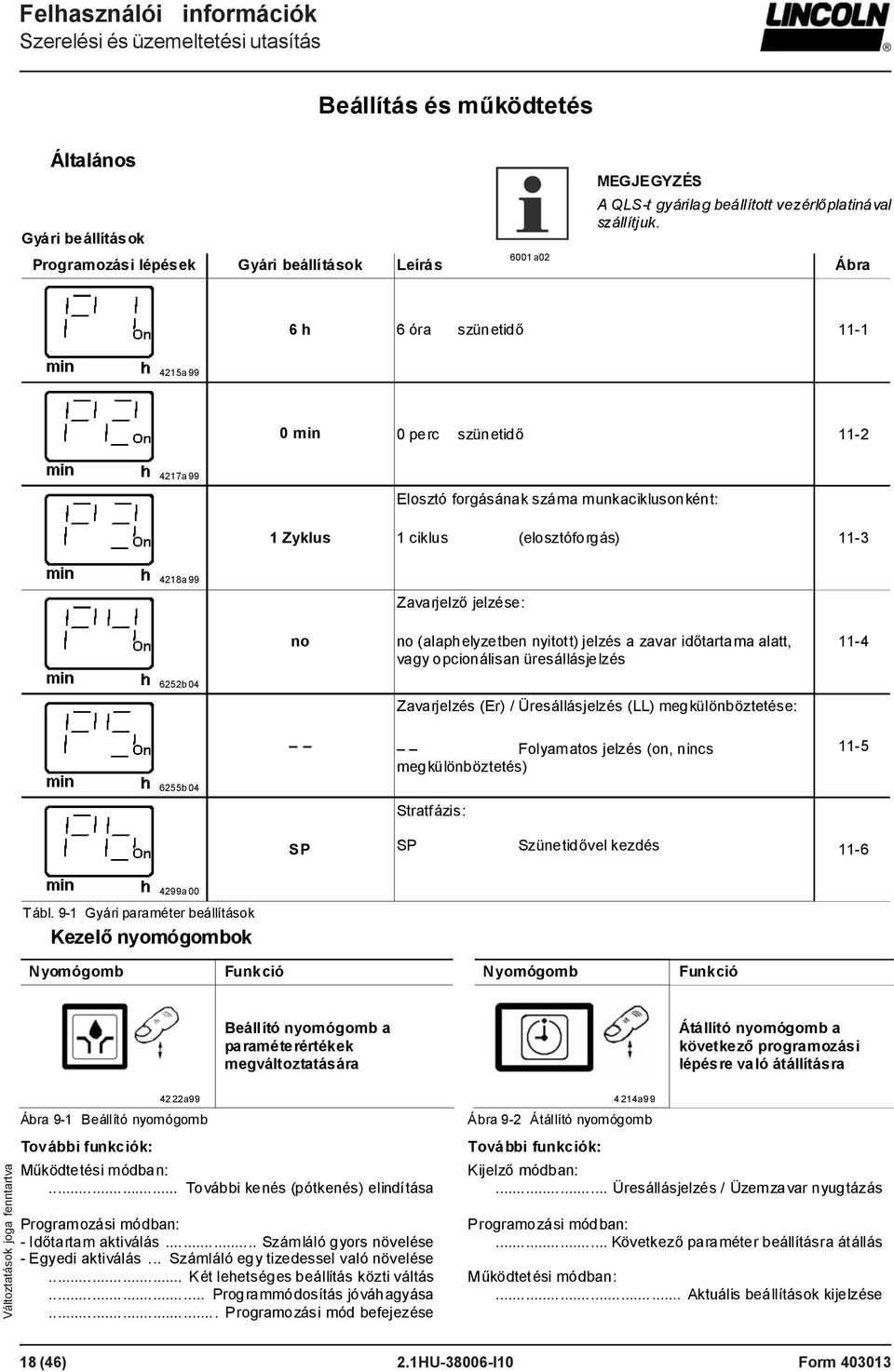 (alaphelyzetben nyitott) jelzés a zavar időtartama alatt, vagy opcionálisan üresállásjelzés 11-4 6252b 04 Zavarjelzés (Er) / Üresállásjelzés (LL) megkülönböztetése: Folyamatos jelzés (on, nincs