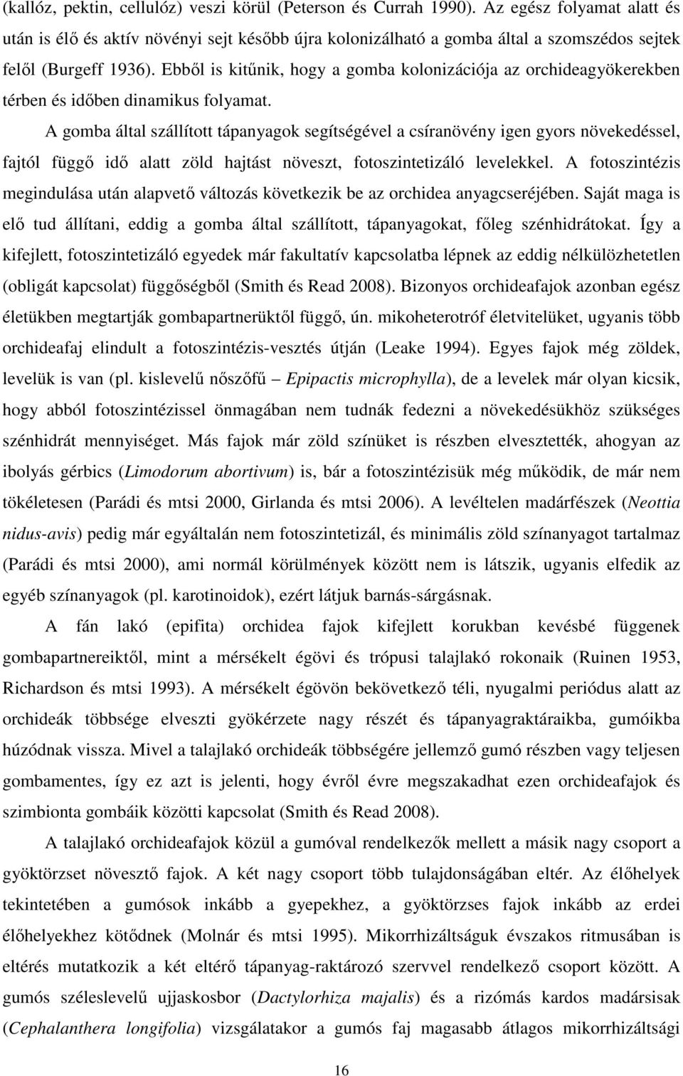 Ebbıl is kitőnik, hogy a gomba kolonizációja az orchideagyökerekben térben és idıben dinamikus folyamat.