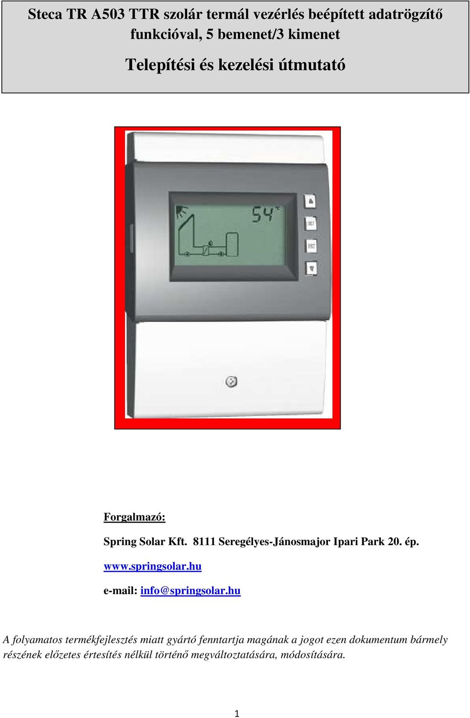 springsolar.hu e-mail: info@springsolar.