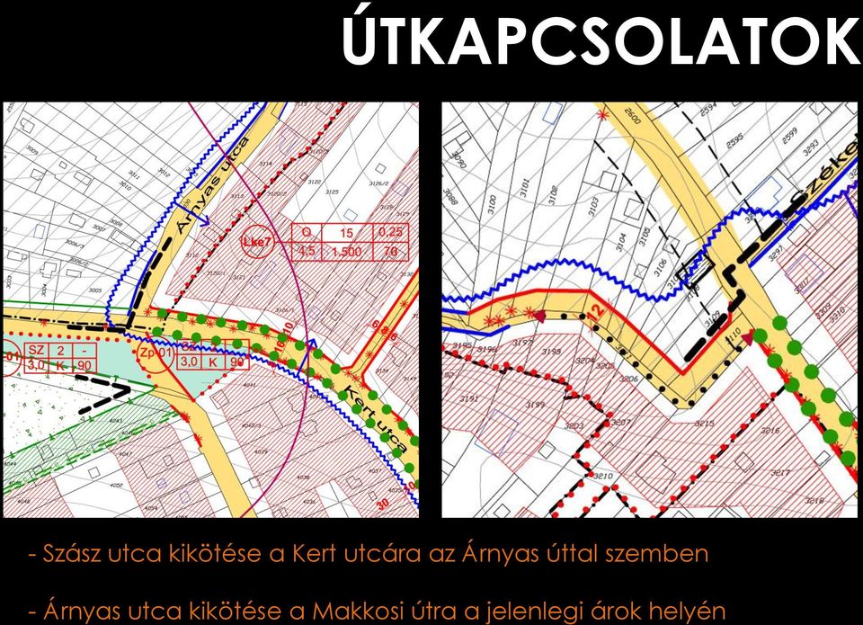 úttal szemben - Árnyas utca