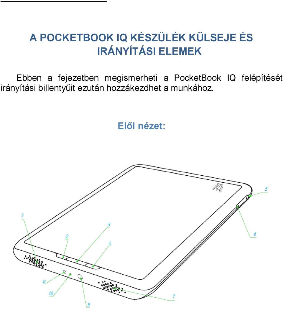 megismerheti a PocketBook IQ felépítését