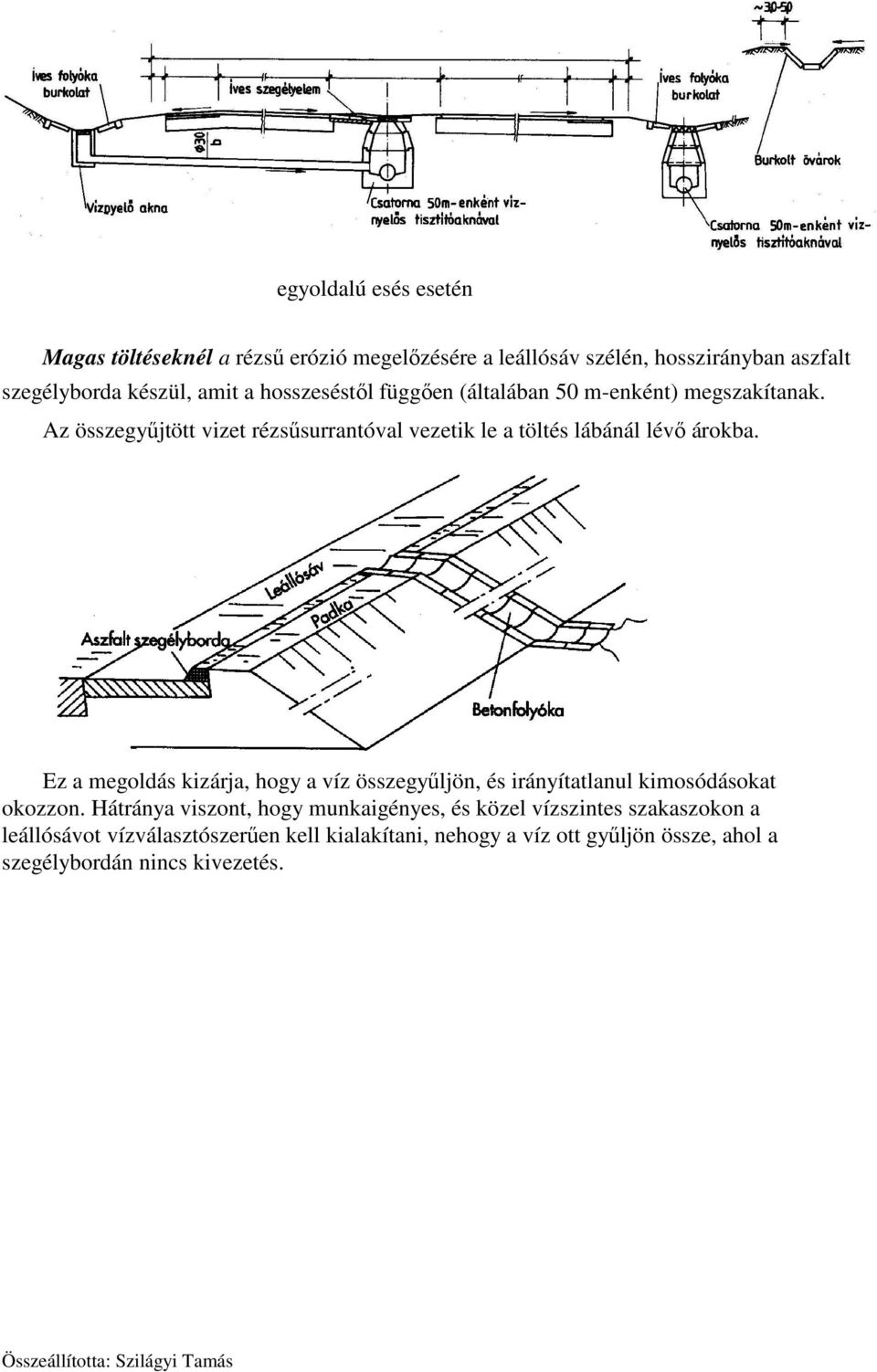 Ez a megoldás kizárja, hogy a víz összegyűljön, és irányítatlanul kimosódásokat okozzon.