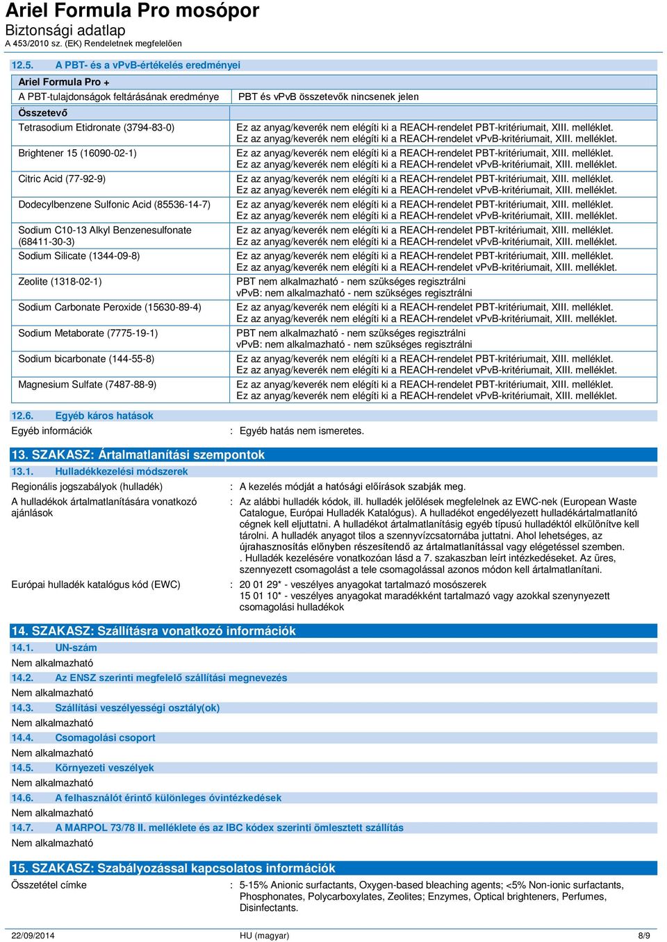 Magnesium Sulfate (7487-88-9) 12.6.