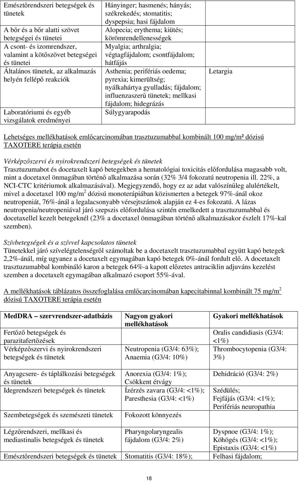 Myalgia; arthralgia; végtagfájdalom; csontfájdalom; hátfájás Asthenia; perifériás oedema; pyrexia; kimerültség; nyálkahártya gyulladás; fájdalom; influenzaszerű tünetek; mellkasi fájdalom; hidegrázás