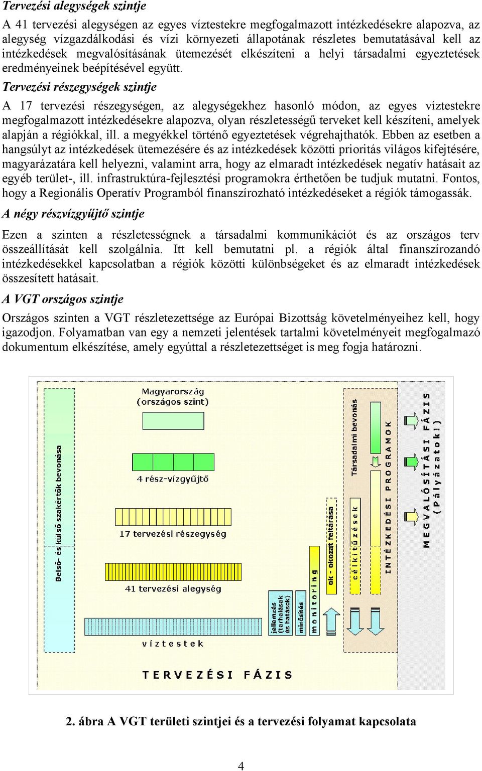 Tervezési részegységek szintje A 17 tervezési részegységen, az alegységekhez hasonló módon, az egyes víztestekre megfogalmazott intézkedésekre alapozva, olyan részletességű terveket kell készíteni,