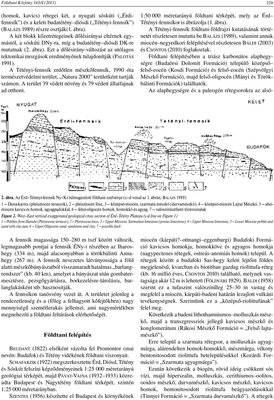 Ezt a dőlésirány-változást az utólagos tektonikai mozgások eredményének tulajdonítják (PALOTÁS 1991).