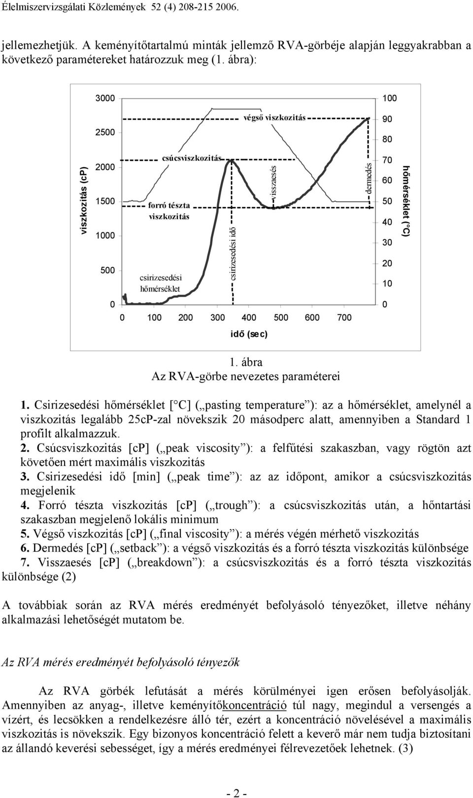 ábra Az RVA-görbe nevezetes paraméterei 1.