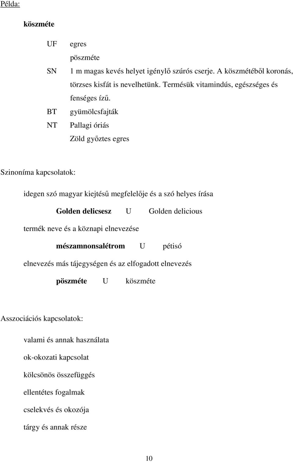 gyümölcsfajták Pallagi óriás Zöld győztes egres Szinoníma kapcsolatok: idegen szó magyar kiejtésű megfelelője és a szó helyes írása Golden delicsesz U Golden