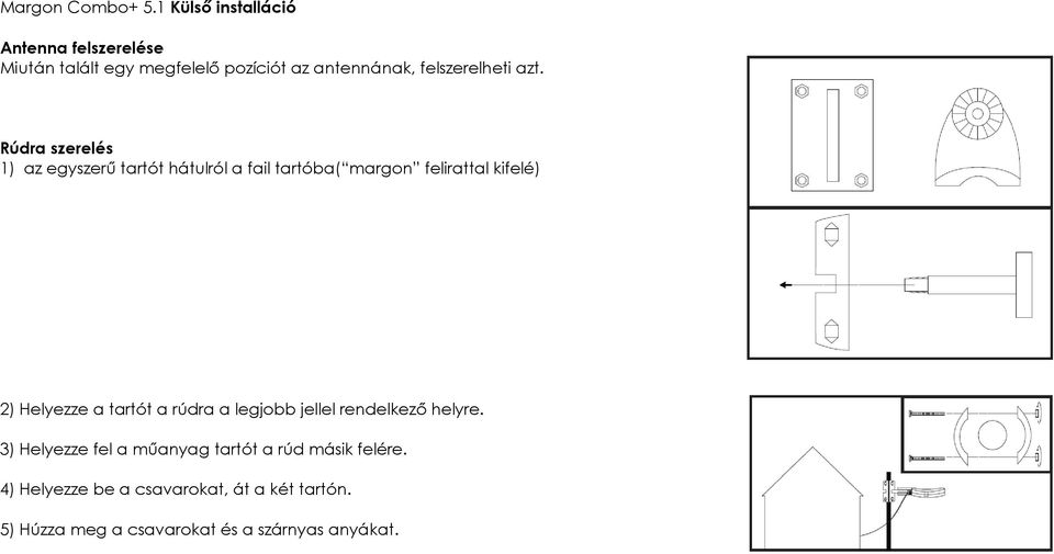 Helyezze a tartót a rúdra a legjobb jellel rendelkező helyre.