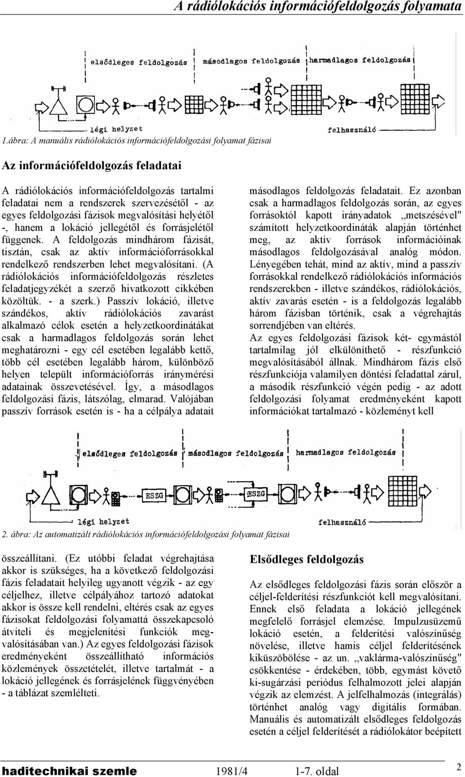 A feldolgozás mindhárom fázisát, tisztán, csak az aktív információforrásokkal rendelkező rendszerben lehet megvalósítani.