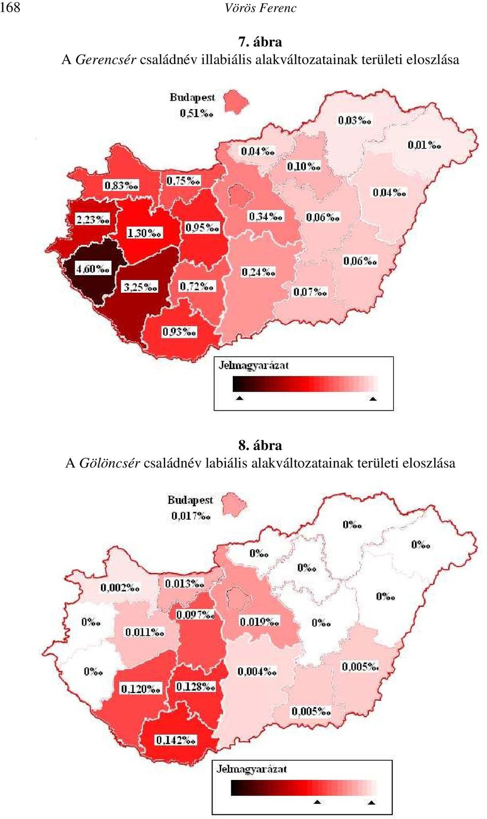 alakváltozatainak területi eloszlása 8.