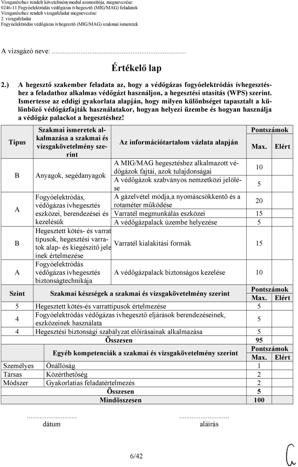 Típus B B Szakmai ismeretek alkalmazása a szakmai és vizsgakövetelmény szerint nyagok, segédanyagok, eszközei, berendezései és kezelésük Hegesztett kötés- és varrat típusok, hegesztési varratok alap-