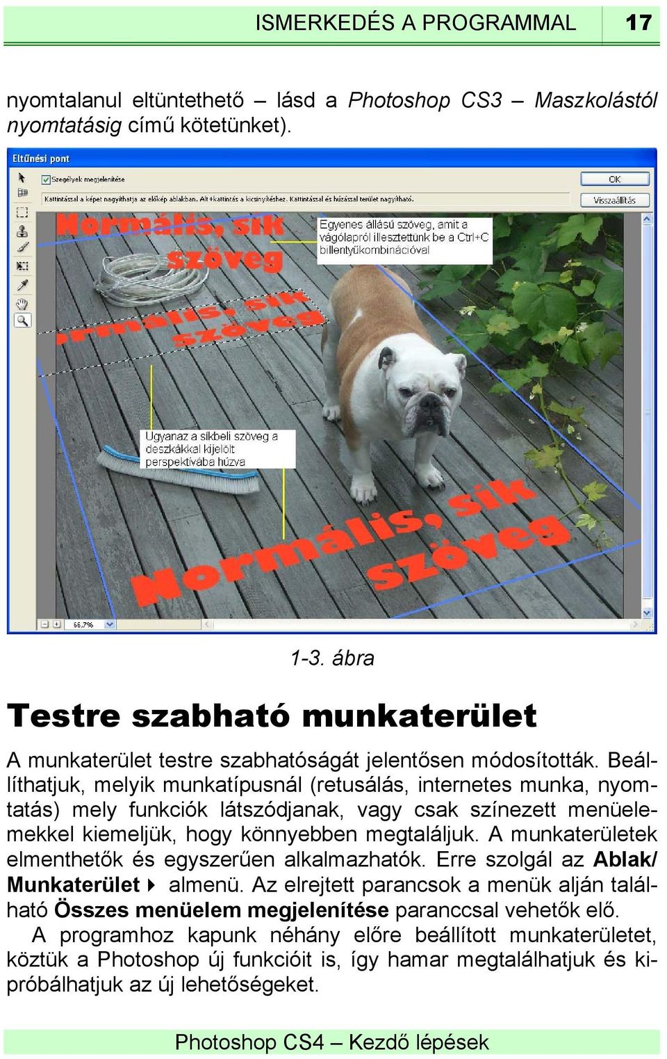 Beállíthatjuk, melyik munkatípusnál (retusálás, internetes munka, nyomtatás) mely funkciók látszódjanak, vagy csak színezett menüelemekkel kiemeljük, hogy könnyebben megtaláljuk.