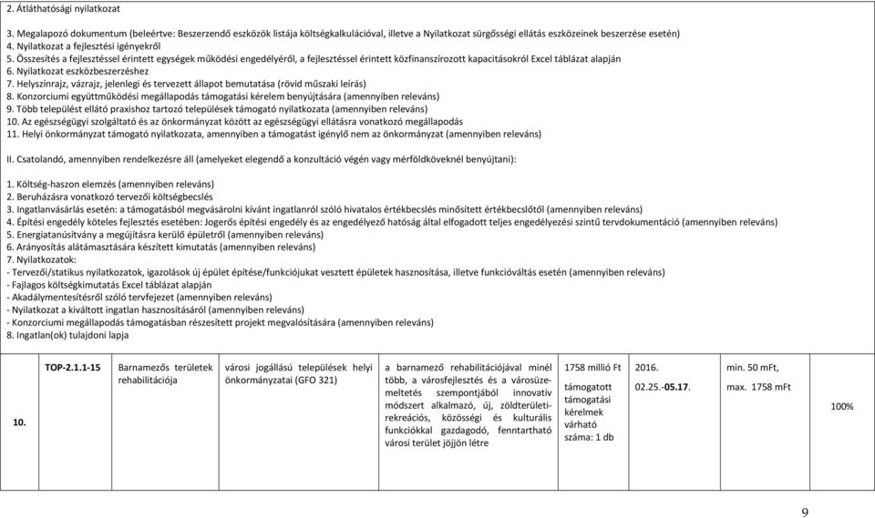 Nyilatkozat eszközbeszerzéshez 7. Helyszínrajz, vázrajz, jelenlegi és tervezett állapot bemutatása (rövid műszaki leírás) 8.