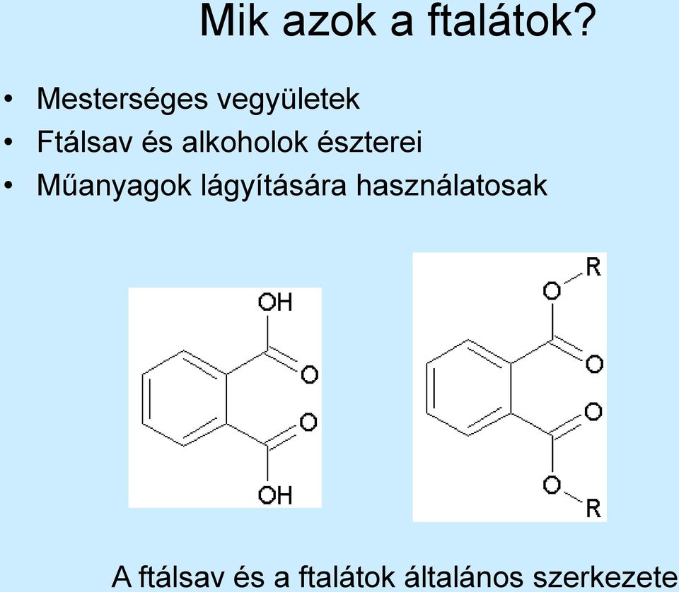 alkoholok észterei Műanyagok