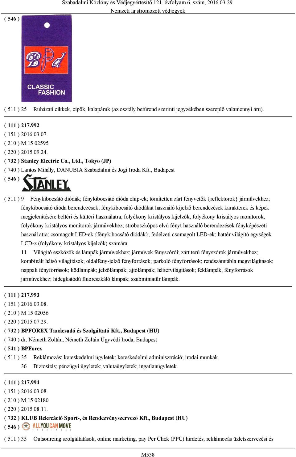 , Budapest ( 511 ) 9 Fénykibocsátó diódák; fénykibocsátó dióda chip-ek; tömítetten zárt fényvetők {reflektorok} járművekhez; fénykibocsátó dióda berendezések; fénykibocsátó diódákat használó kijelző