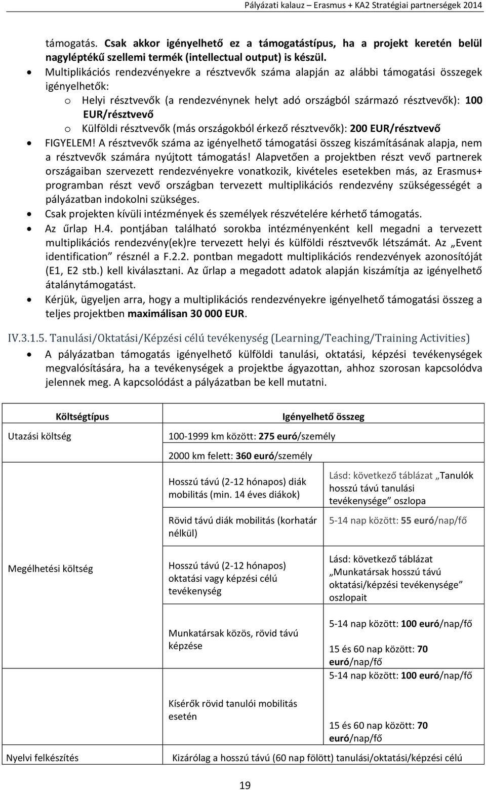 Külföldi résztvevők (más országokból érkező résztvevők): 200 EUR/résztvevő FIGYELEM!