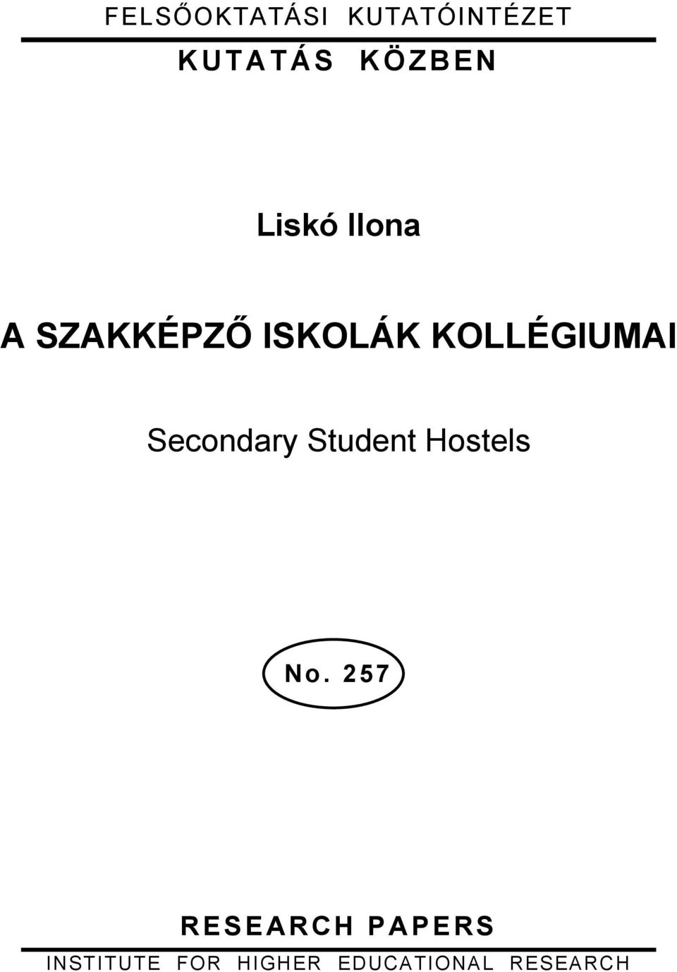 Secondary Student Hostels No.