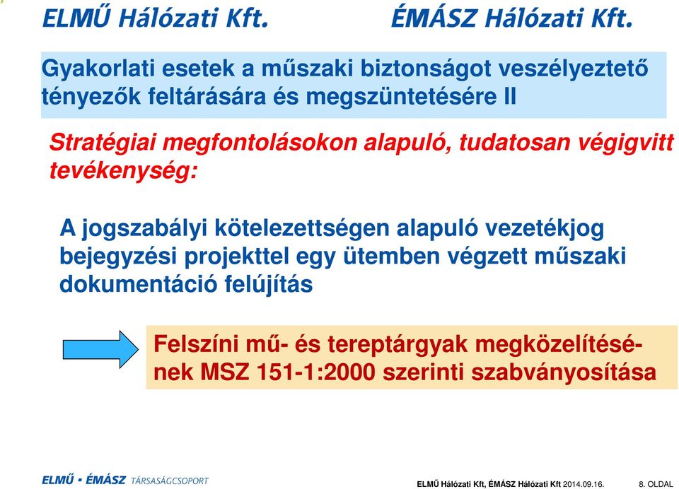 kötelezettségen alapuló vezetékjog bejegyzési projekttel egy ütemben végzett műszaki