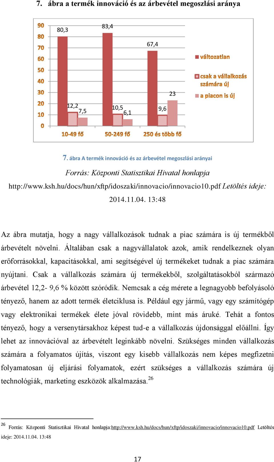 13:48 Az ábra mutatja, hogy a nagy vállalkozások tudnak a piac számára is új termékből árbevételt növelni.