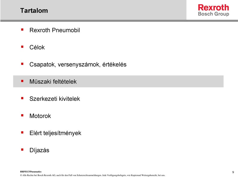 Műszaki feltételek Szerkezeti