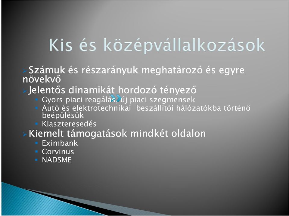 Autó és elektrotechnikai beszállítói hálózatókba történő beépülésük