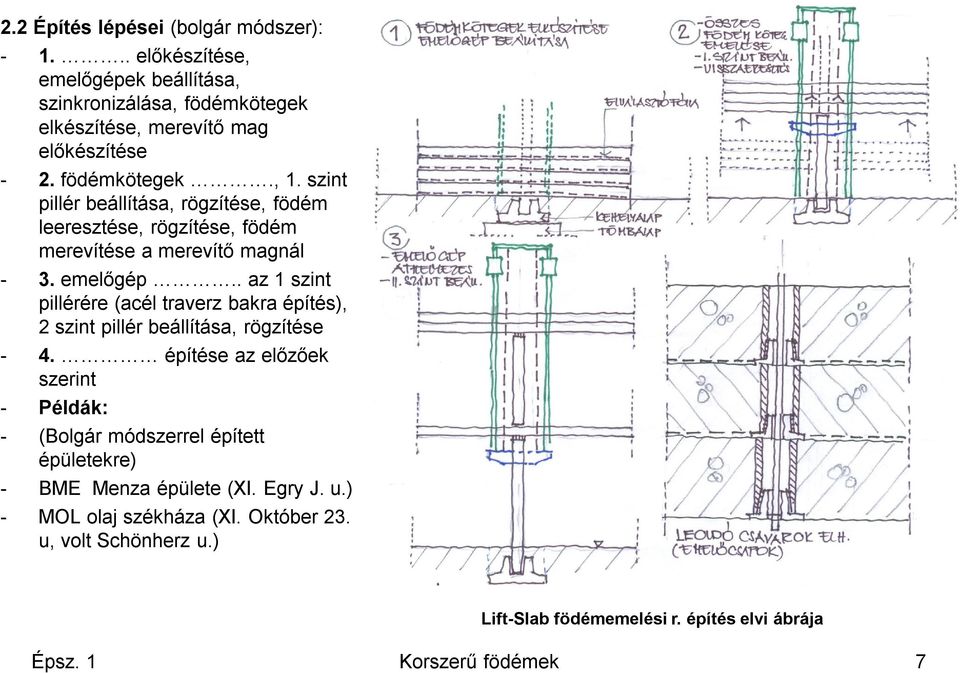 . az 1 szint pillérére (acél traverz bakra építés), 2 szint pillér beállítása, rögzítése - 4.