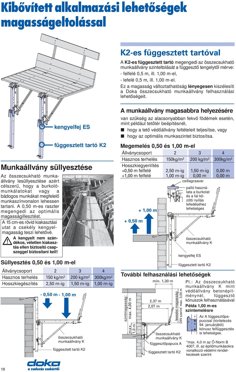 Munkaállvány süllyesztése Az összecsukható munkaállvány lesüllyesztése azért célszerű, hogy a burkolómunkálatokat vagy a bádogos munkákat megfelelő munkaszínvonalon lehessen tartani.