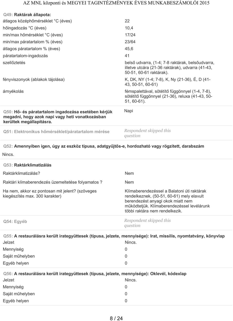 fényviszonyok (ablakok tájolása) K, DK, NY (1-4; 7-8), K, Ny (21-36), É, D (41-43, 50-51, 60-61) árnyékolás fémspalettával, sötétítő függönnyel (1-4, 7-8), sötétítő függönnyel (21-36), reluxa (41-43,