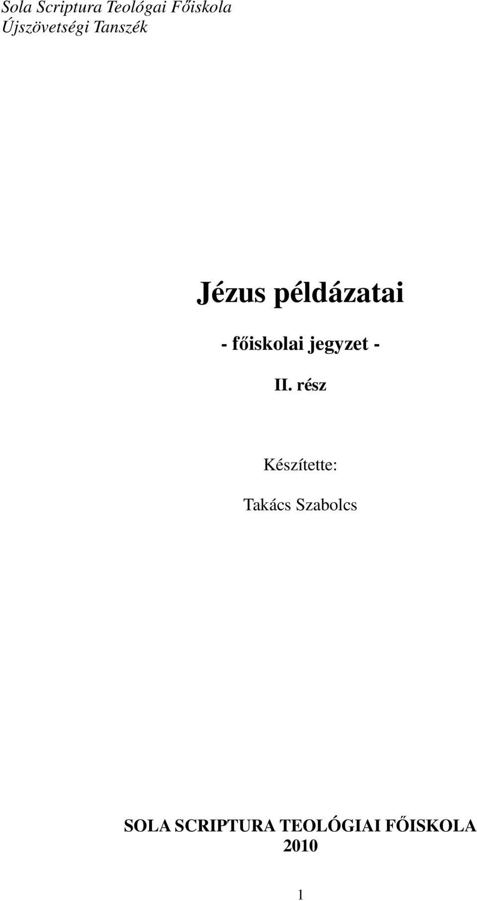 főiskolai jegyzet - II.