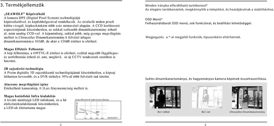 utass DinamikatatományA fvt átagos dinamikatatománya 102dB, d aká a 120dB tkt is hti. Mindn iányba fodítható tatókono* A gáns tatókonook, mgkönnyítik a tpítst, s hoájáunak a stabiitásho.