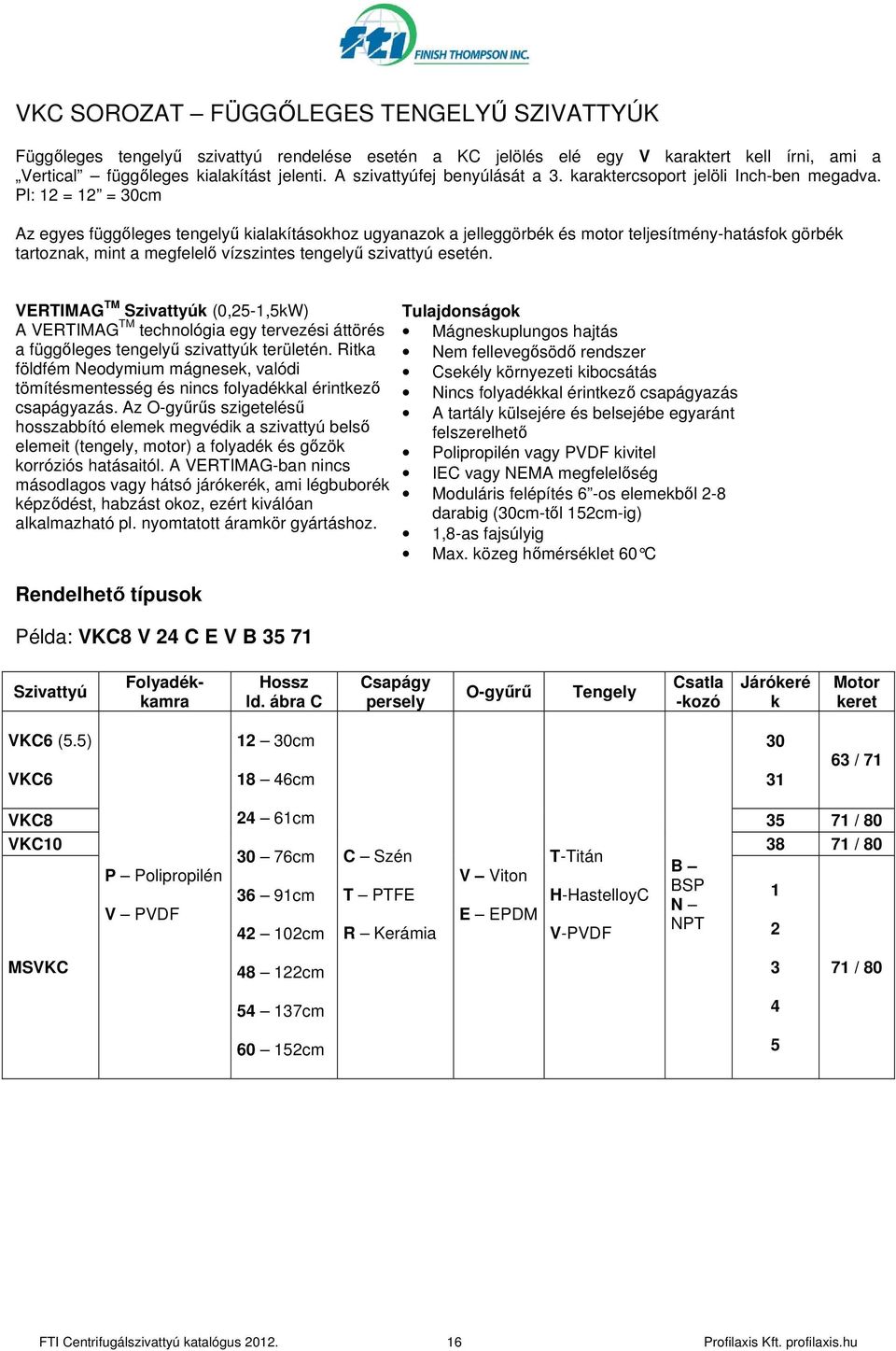 Pl: 12 = 12 = 30cm Az egyes függıleges tengelyő kialakításokhoz ugyanazok a jelleggörbék és motor teljesítmény-hatásfok görbék tartoznak, mint a megfelelı vízszintes tengelyő szivattyú esetén.