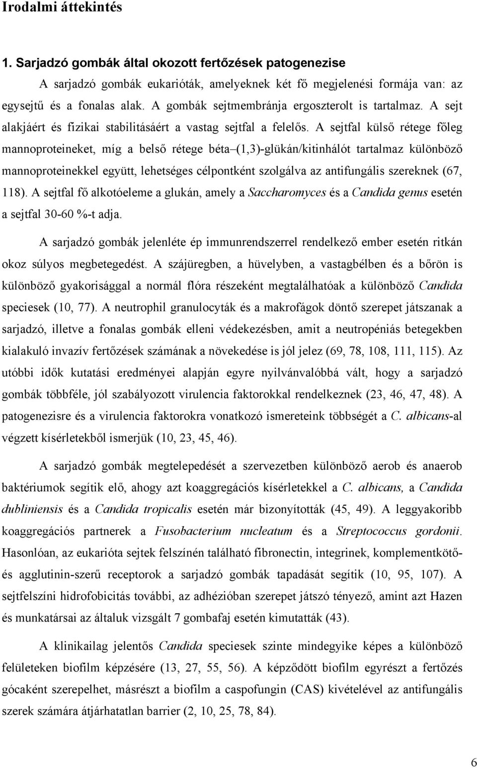 A sejtfal küls rétege f leg mannoproteineket, míg a bels rétege béta (1,3)-glükán/kitinhálót tartalmaz különböz mannoproteinekkel együtt, lehetséges célpontként szolgálva az antifungális szereknek