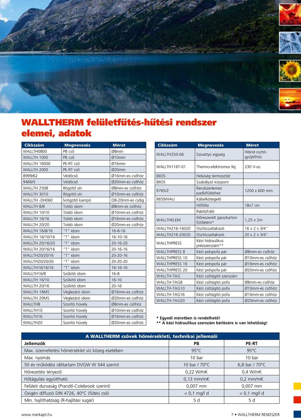 Ø8mm-es csôhöz WALLTH 10/10 Toldó idom Ø10mm-es csôhöz WALLTH 16/16 Toldó idom Ø16mm-es csôhöz WALLTH 20/20 Toldó idom Ø20mm-es csôhöz WALLTH 16/8/16 "T" idom 16-8-16 WALLTH 16/10/16 "T" idom