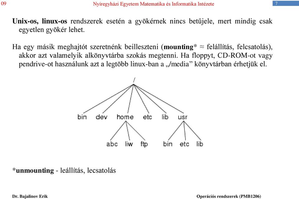 Ha egy másik meghajtót szeretnénk beilleszteni (mounting* felállítás, felcsatolás), akkor azt