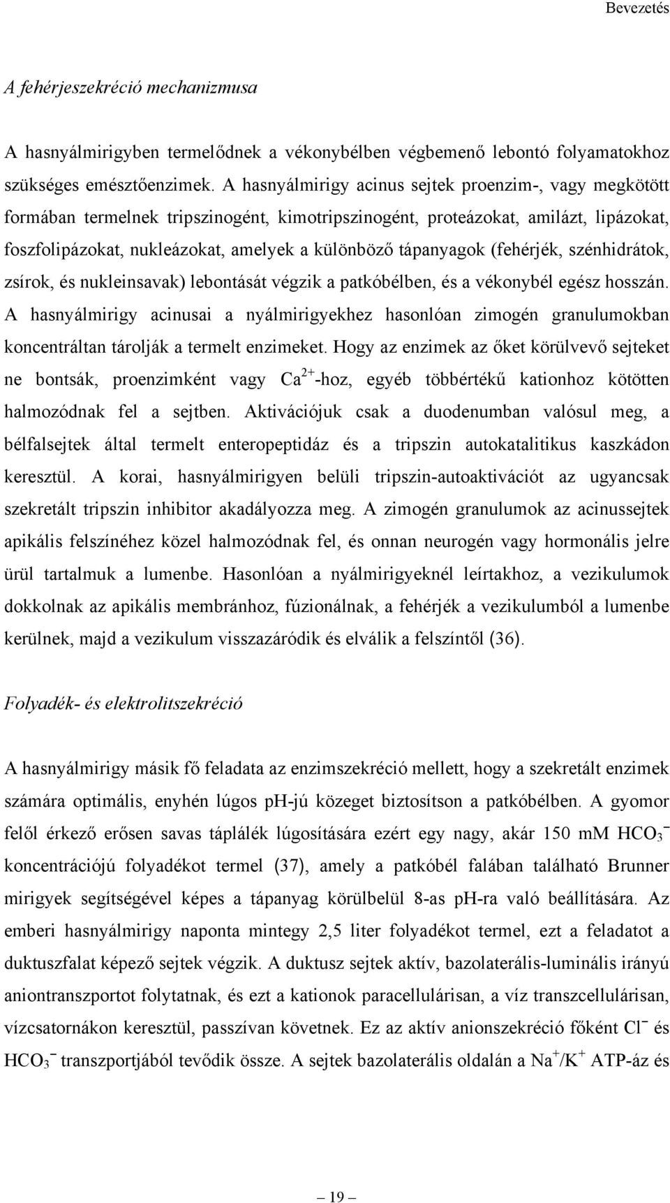 tápanyagok (fehérjék, szénhidrátok, zsírok, és nukleinsavak) lebontását végzik a patkóbélben, és a vékonybél egész hosszán.