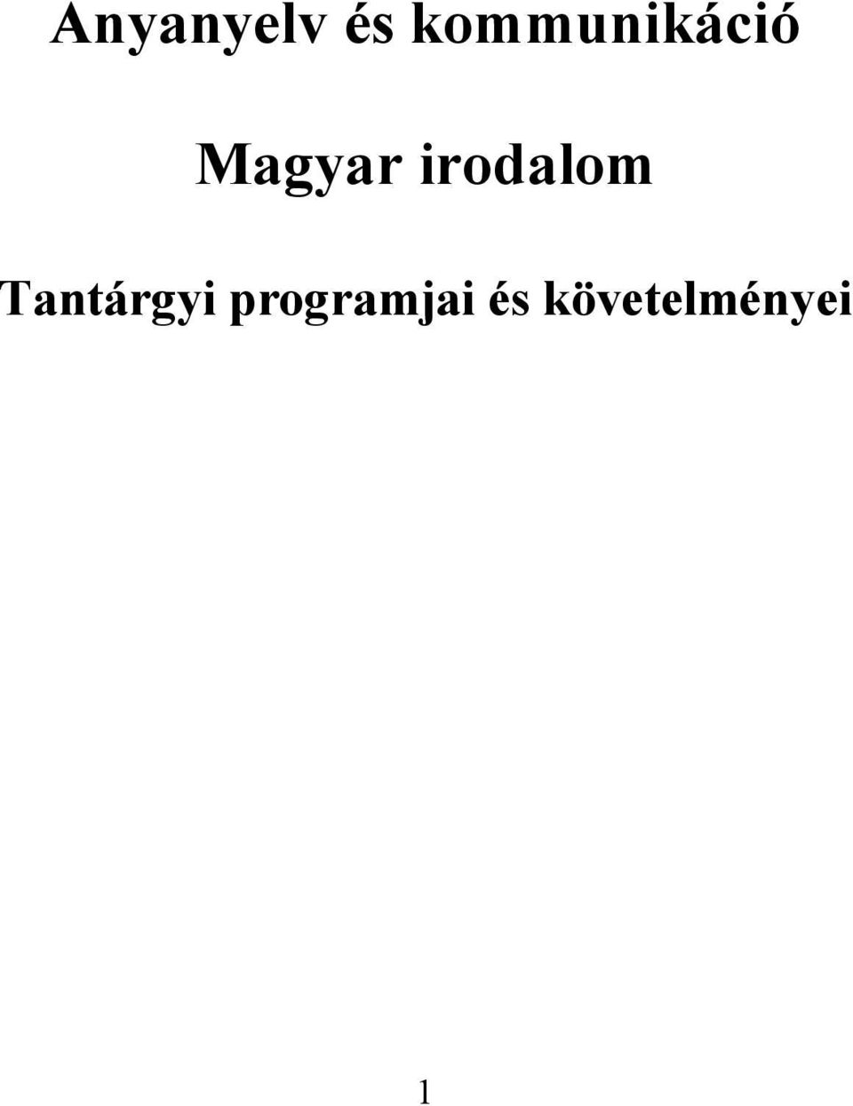 irodalom Tantárgyi