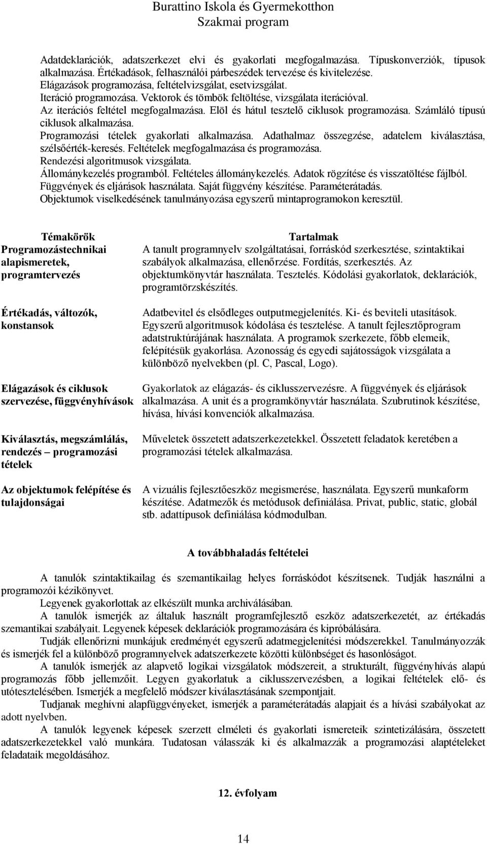 Elöl és hátul tesztelő ciklusok programozása. Számláló típusú ciklusok alkalmazása. Programozási tételek gyakorlati alkalmazása. Adathalmaz összegzése, adatelem kiválasztása, szélsőérték-keresés.