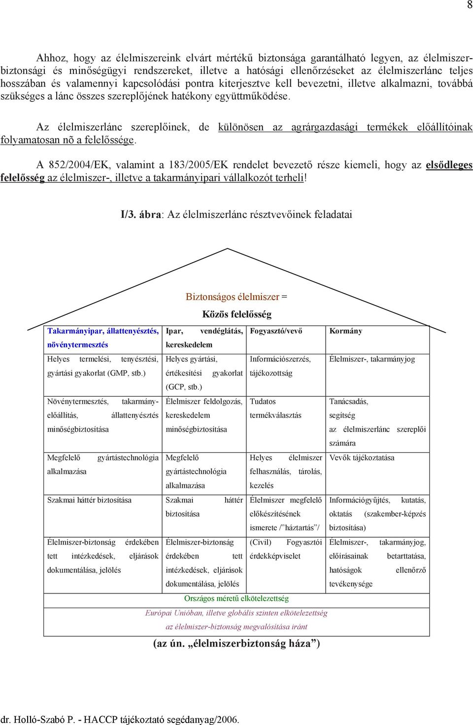 Az élelmiszerlánc szereplőinek, de különösen az agrárgazdasági termékek előállítóinak folyamatosan nõ a felelőssége.