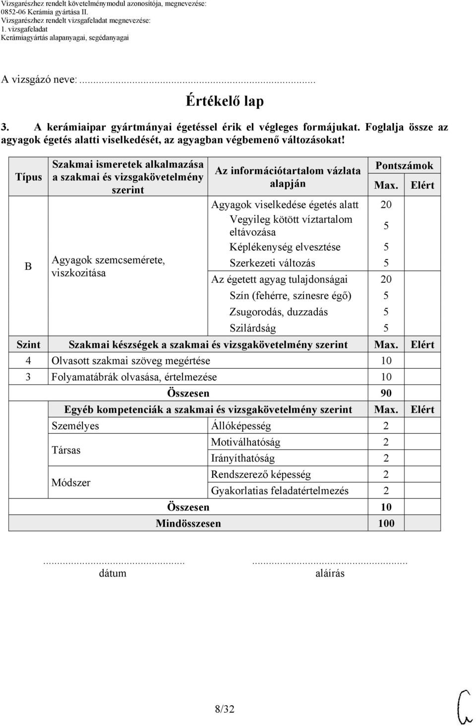 Elért Agyagok viselkedése égetés alatt Vegyileg kötött víztartalom eltávozása 5 Képlékenység elvesztése 5 B Agyagok szemcsemérete, Szerkezeti változás 5 viszkozitása Az égetett agyag tulajdonságai