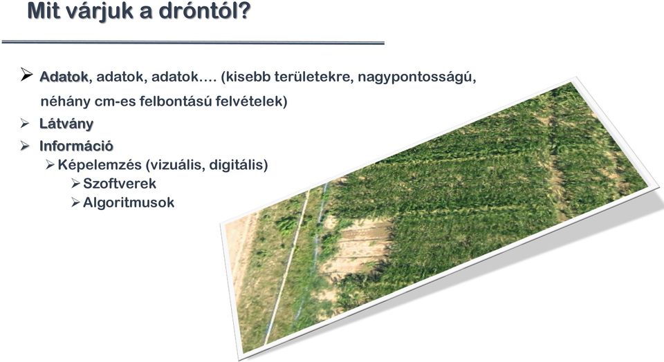 cm-es felbontású felvételek) Látvány Információ